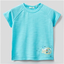 T-Shirt - 100% Baumwolle - türkisblau