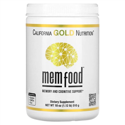 California Gold Nutrition, MEM Food, для поддержки памяти и когнитивных функций, 510 г (1,12 фунта)