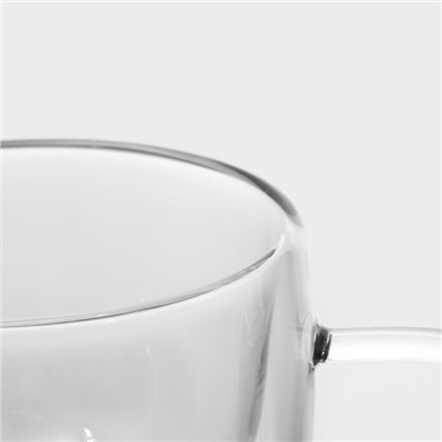 Кружка стеклянная с двойными стенками Magistro «Дуо. Грация», 200 мл, 12,5×9×7,5 см