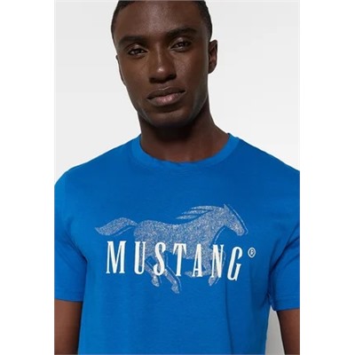 Mustang - принт на футболке - синий
