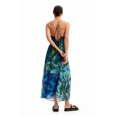 Long arty tie-dye dress