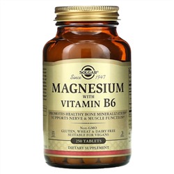 Solgar, магний с витамином B6, 250 таблеток