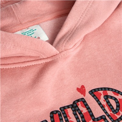 Conjunto sudadera con capucha + pantalón jogger - rosa y verde