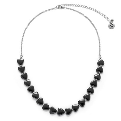 HEMATITE HEARTS NECKLACE