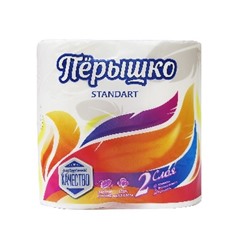 Туалетная бумага Перышко Standart 2сл 4 рулона в 1 упаковке, белый цвет, арт.5710