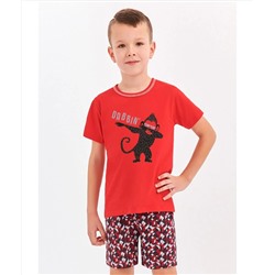 Детская хлопковая пижама 943/944-S20 Damian красный, Taro (Польша)