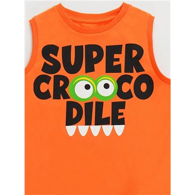 Denokids Комплект из футболки и шорт для мальчика из крокодиловой кожи