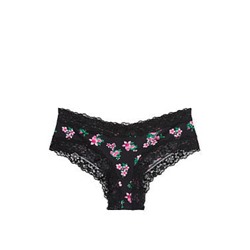 Lace-Waist Cotton Cheeky Panty in Classic