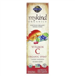 Гарден оф Лайф, MyKind Organics, органический спрей с витамином С, вишня и мандарин, 58 мл (2 жидк. унции)