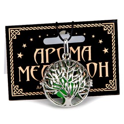 AM049 Аромамедальон открывающийся Дерево Жизни 3,3см цвет серебр.