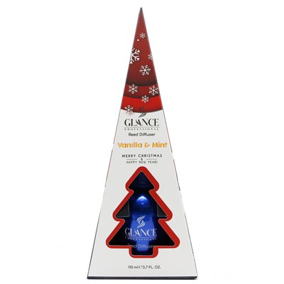 Glance ароматический Диффузор Vanilla & Mint (в подарочной упаковке Merry Christmas & Happy New Year ) 110мл