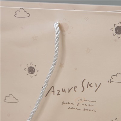 Пакет подарочный (M) "Azure sky cloud", brown (35*33*15)