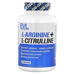 EVLution Nutrition, L-аргинин + L-цитруллин`` 120 растительных капсул