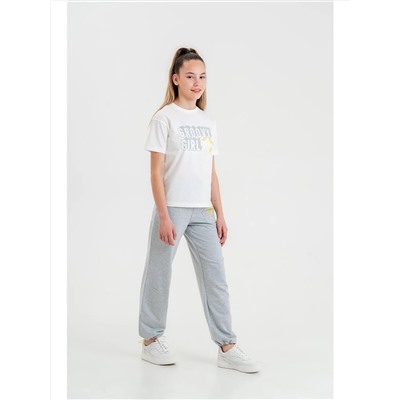 Mışıl Kids Детская футболка с короткими рукавами и спортивные штаны с круглым вырезом для девочек