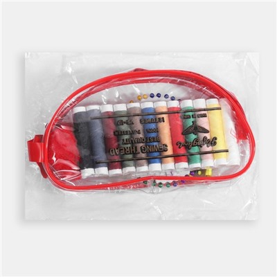 Швейный набор, 65 предметов, в сумочке ПВХ, цвет МИКС