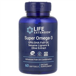 Life Extension, Super Omega-3, 60 мягких таблеток