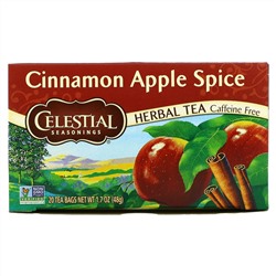 Celestial Seasonings, травяной чай, со вкусом корицы и яблока, без кофеина, 20 чайных пакетиков, 48 г (1,7 унции)