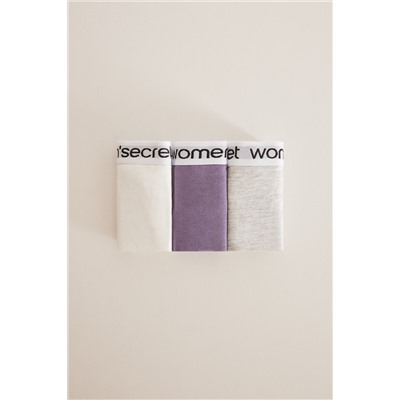 Women'secret Pack 3 braguitas algodón logo