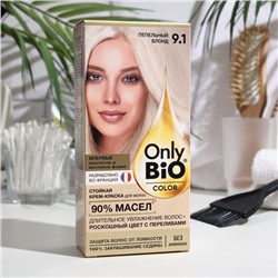 Стойкая крем-краска для волос серии Only Bio COLOR тон 9.1 пепельный блонд, 115 мл