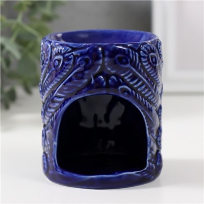 Аромалампа керамика "Павлин" синяя 7х7х8,5 см