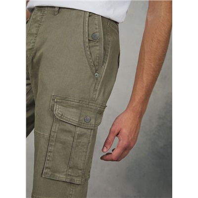 Pantaloni cargo in cotone con elastico