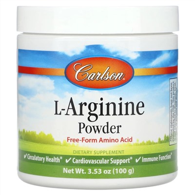 Carlson, L-аргинин в порошке, 100 г (3,53 унции)