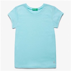 T-Shirt - 100% Baumwolle - aufgestickter Logo-Schriftzug - hellblau