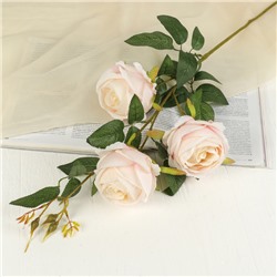 Цветы искусственные "Роза" три бутона, 8х80 см, светло-розовый
