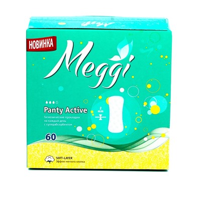 MEG  416 Прокладки гигиенические ежедневные  MEGGI Panty с суперабсорбентом 60шт