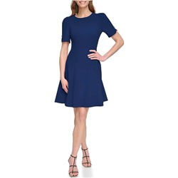 DKNY Scuba Crepe Fit-and-Flare Dress with Pockets