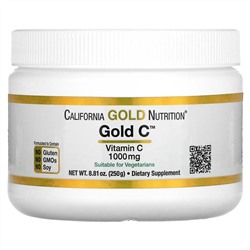 California Gold Nutrition, Gold C Powder, витамин C, 1000 мг, 250 г (8,81 унции)