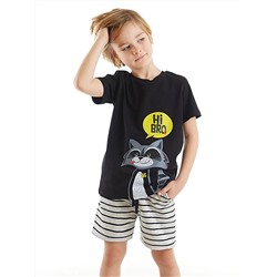 Denokids Комплект футболки и шорт для мальчика с енотом
