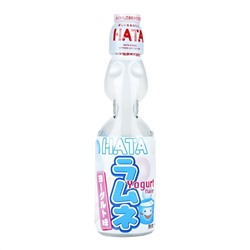 HATA KOSEN Напиток Ramune Yogurt РАМУНЕ газированный безалкогольный со вкусом Йогурта, 200 мл., стеклянная бутылка со стеклянным шариком