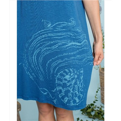 Женское вискозное платье/сорочка LND-711 A20 синий, KEY (Польша)