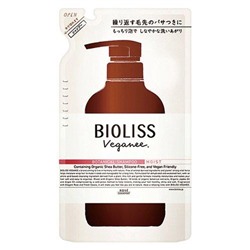 KOSE Шампунь для волос Bioliss Veganee увлажняющий, аромат розы и смородины, смен упак 340 мл