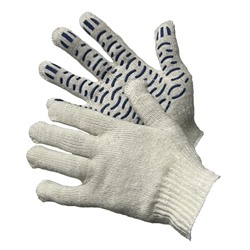 Перчатки ХБ с ПВХ Волна 10-5, Хлопчатобумажные перчатки 10-класса вязки, 5 нити, ПВХ покрытие "волна"