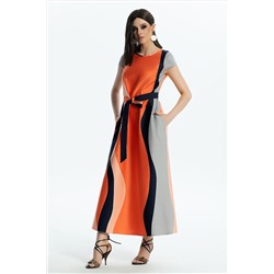 ПлатьеDiva 1480 оранжевый-синий