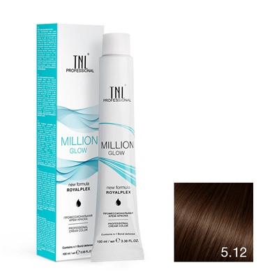 Крем-краска для волос TNL Million Gloss оттенок 5.12 Светлый коричневый пепельный перламутр. 100 мл