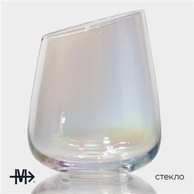 Набор стаканов стеклянных Magistro «Иллюзия», 450 мл, 9,3×11,5 см, 6 шт, цвет перламутровый