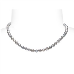 Collar - plata 925 chapada en oro - perla de agua dulce - Ø de la perla: 6 - 7 mm