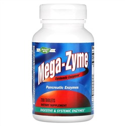 Nature's Way, Mega-Zyme, системные ферменты, 200 таблеток