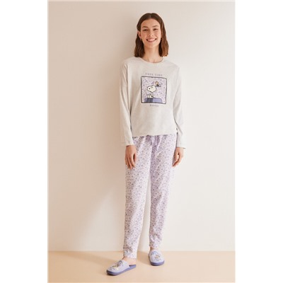 Women'secret Pijama 100% algodón gris Snoopy