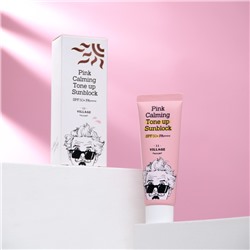 Солнцезащитный крем VILLAGE 11 FACTORY "Pink Calming Sun Block", успокаивающий, SPF 50, 25 мл