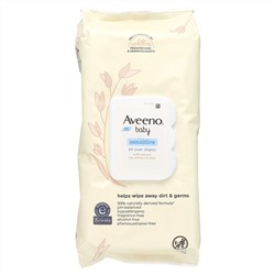 Aveeno, Baby, детские салфетки для лица и тела, для чувствительной кожи, 64 шт.