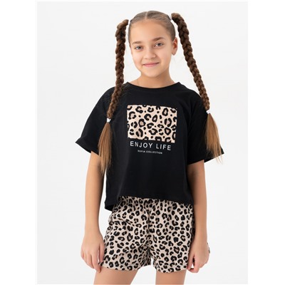 Пижама "Леопард" детская девочка с шортами