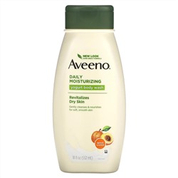 Aveeno, "Природные активные компоненты", увлажняющий гель для душа с йогуртом для ежедневного использования, абрикосово-медовый, 18 жидких унций (532 мл)