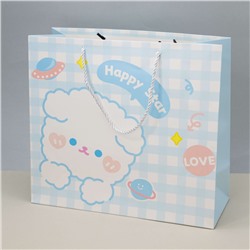 Пакет подарочный (M) "Animal happy star", blue (35*33*15)