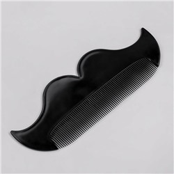 Расчёска-гребень для усов и бороды «УСЫ», 18 × 6,5 см, цвет чёрный
