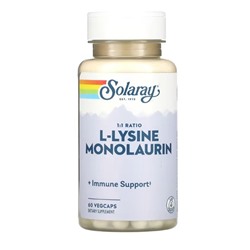 Соларай, L-лизин и монолаурин, в соотношении 1:1, 60 вегетарианских капсул