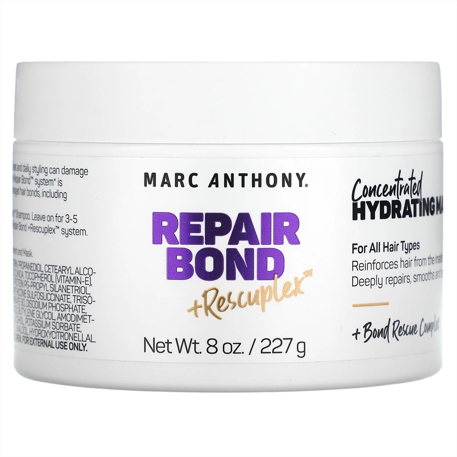 Marc Anthony, Repair Bond + Rescuplex, концентрированная увлажняющая маска  для волос, 227 г (8 унций) купить, отзывы, фото, доставка - КАПУСТА │ Совме